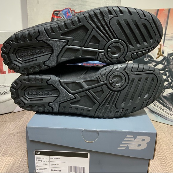 New Balance 550 Triple Black BB550BBB Sizes 10.5 Available Brand New - Picture 7 of 11